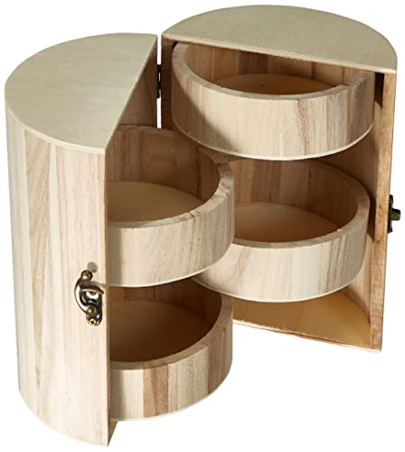 Rayher boite à  bijoux en bois Milano  coffret à  bijoux clipsable à  4 compartiments pour le range-ment des bijoux & autres  rangement bijoux  beige