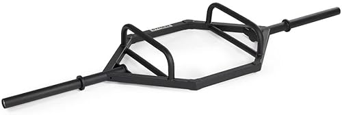 Titan Fitness Barra de trampa hexagonal con cremallera, barra olímpica de levantamiento de pesas de 2 pulgadas, clasificada con 800 libras, agarres