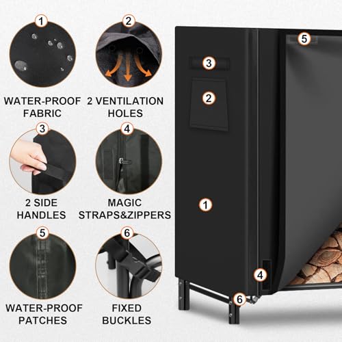 Gtongoko CHJ-8FTZZ 8Ft Firewood Rack Outdoor With Cover thumb #2