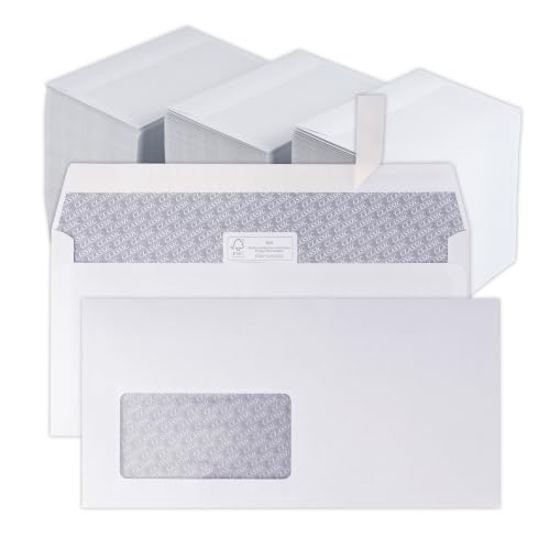 250 Stück Briefumschläge Kuverts C5/6 - mit Fenster - weiß