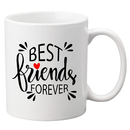 Image of Funny Bestie with Friendship Quotes Printed 325 ml Ceramic Coffee Mug /Tea Cup Gift for Girls, Best Friends, Sister Mom, Wife, Girlfriend 325 ml (Best Friend-19)