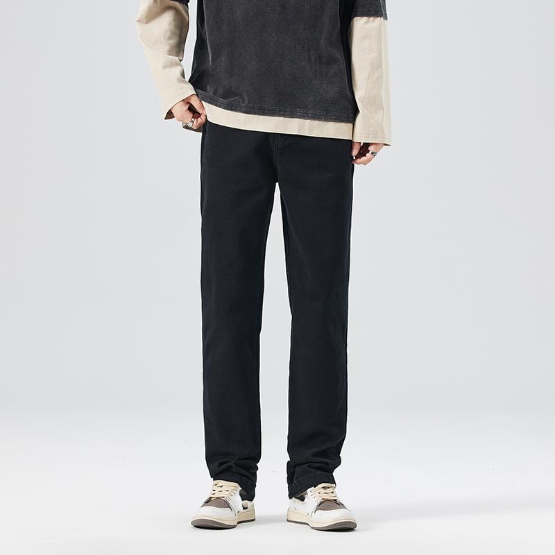 Men's Jeans Spring High Street Relaxed Pants Stretch Denim Trousers2