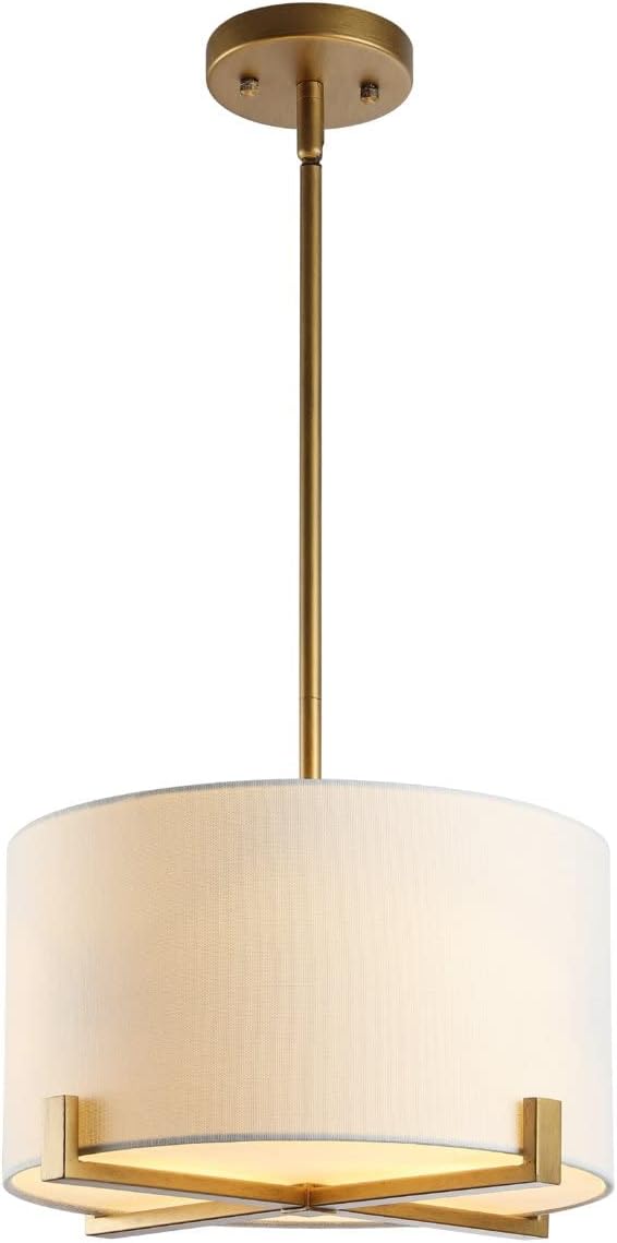 SAFAVIEH Collection Rema Oil-Rubbed Bronze/Off-White 3-Light Adjustable Pendant (LED Bulbs Included) PND4111A