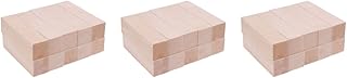 VILLCASE 30 Peças Blocos De Construção De Madeira Artesanato Em Madeira Cavilhas De Madeira Quadradas Grandes Blocos De Construção Basswood Whittlers Prancha De Madeira DIY Artesanato