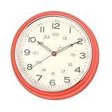 XPSHP25112 Orologi da parete giapponese arancione casa silenzioso orologio da parete alimentato a batteria alta compatibilità per l'arredamento della casa