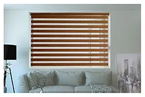 Zebra Blind for Windows Dual Layer Zebra Roller Shades Light Filtering Sheer Window Treatments Privacy Light Control for Day and Night Color Brown(W70 x H180)