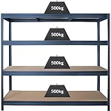 Certeo Rayonnage Industriel Long | 500 kg par Niveau | HxLxP 1770 x 2000 x 450 mm | Gris bleuté foncé |