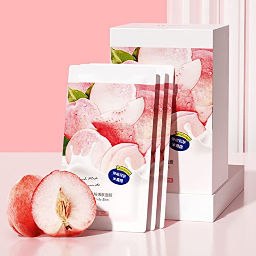 Moisturizing Sheet Mask, Facial Mask, Skin Care Face Mask, Peach Facial Sheet Mask Hydrating Moisturizing Brightening Face Sheet Pack For Skin Care(2Ml × 30 Sachets) #TOP4