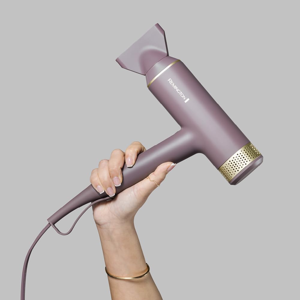 Remington AIRvive™ Haartrockner [leichter langlebiger bürstenloser Digital Motor 110.000U/min] 2 Aufsätze: Diffusor&Stylingdüse (Ionen & Anti-Frizz Technologie,12 Heiz-&Geschwindigkeitsstufen) EC8930