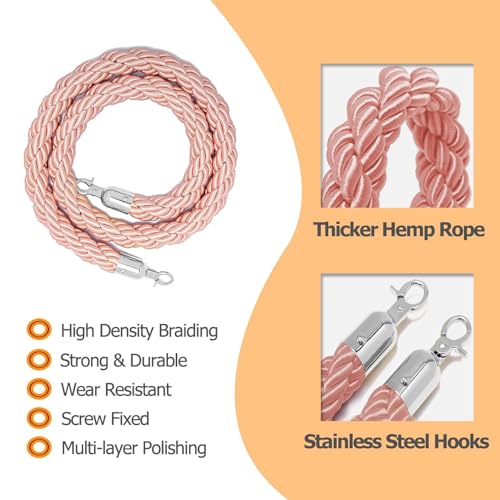 Chouden Barreiras trançadas de cânhamo trançado corda de linha de 1 a 4,9 m de comprimento, 2 peças