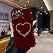 Cute Case for iPhone 14 Pro Max 6.7'', Wine Red Soft TPU Shape Shockproof Protective Cover with Stand, Luxury Bumper Wave Frame Curly Shape Love Heart Holder Kickstand Phone Case for Girls Women