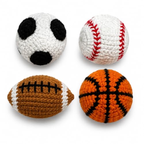SENPOWER 4PC Hand-Crocheted Hacky Footbag Set 2.7in Adult-Sized Foot Bags