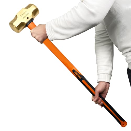 WEDO Brass Sledge Hammer With Fiberglass Handle, Die-Forged, Corrosion Resistant, DIN Standard, 10lb, 900mm, 36"