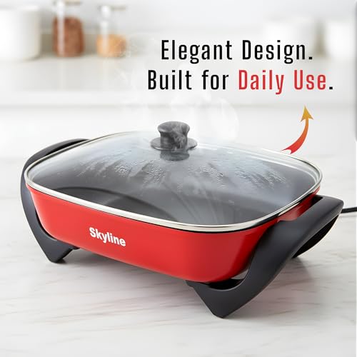 Image of Skyline 1500W Electric Fry Pan, Non-Stick Surface, Adjustable Temperature Control