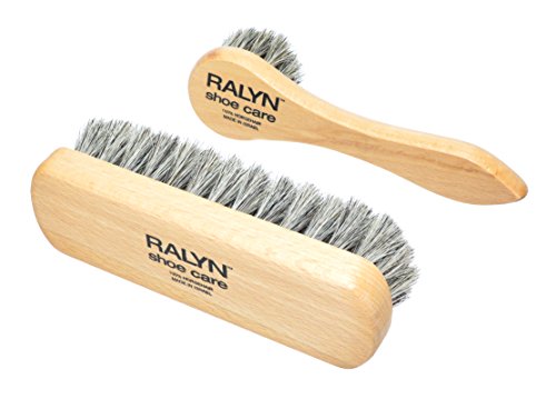 Ralyn 5" Shoe Shine Brush with Shoe Dauber. 100% Horsehair. Light Color Bristles. - Thumbnail 3