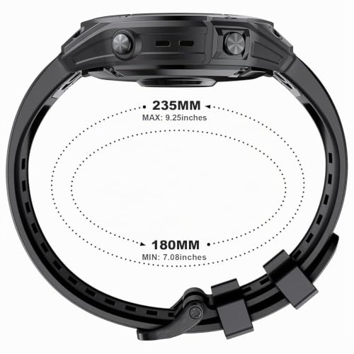 Bracelet Compatible avec Garmin Fenix 7/6/5/7 Pro/6 Pro/5 Plus/8 47mm,Bracelet Quickfit 22mm pour Garmin Forerunner 945/955/965/970/E 45mm/Approach S60/S62/S70 47mm(Noir) – vue 4