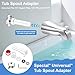 Four in One Tub Spout Adapter, Bathtub Faucet Spout Adapter kit, for Universal 1/2'' Copper Pipe, 1/2'' IPS and 3/4'' IPS, Includes Tub Spout Diverter Repair Kit with Assembly Tool