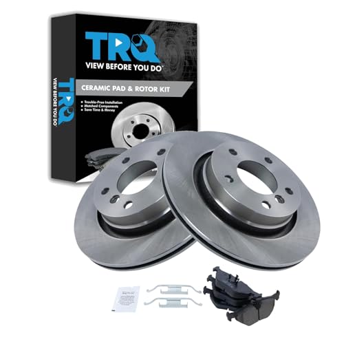 Image of TRQ Rear Brake Pad and Rotor Set Ceramic