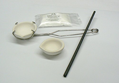 Jts Melting Kit Gold & Silver Italian Crucibles Set Whip Handle Carbon Rod Borax Torch Melt Scrap #TOP2