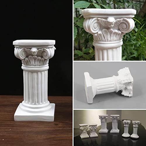 Ltgxue Roman Pillar Greek Column Resin Roman Column Classic Greek Statues Office Desktop Decor Sculpture Wedding Table Decoration Home Garden Ornament 3.9X3.9X7.5In (White) #TOP6