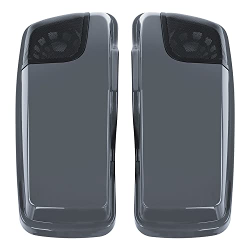 HR3 Gunship Gray Saddlebag Lids con rejillas para altavoces 5"x7" compatibles con 2022 Road Glide Street Glide Ultra Limited (Reemplazo OEM) miniatura 2