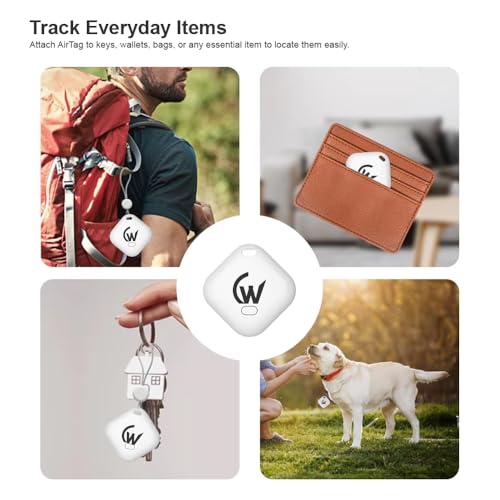 Image of Air Tag for Apple with Loud Buzzer, Works with Apple Find My(No App Required), Worldwide Tracking for Keys, Wallets, Luggage, Pets and More, No Sim Needed, Replaceable Battery(White)