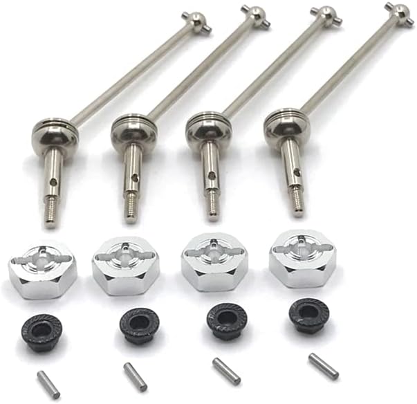 Metal Upgrade 12mm Adapter Front and Rear Driveshafts for WLtoys 144001 144002 144010 124016 124017 124018 124019 RC Car Parts