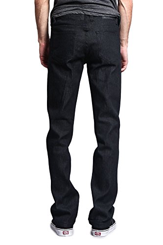 Victorious Men's Slim Fit Unwashed Raw Denim Jeans Dl980 - Black - 34/32 #TOP2