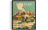 HomeArtPrint Belgrade Serbia Art Print Poster, Europe City Skyline Artwork Painting Wall Art Vintage Painting for Bedroom Bathroom Living Room Decor 53 (Belgrade Serbia, 36" L x 24" W, Unframed)