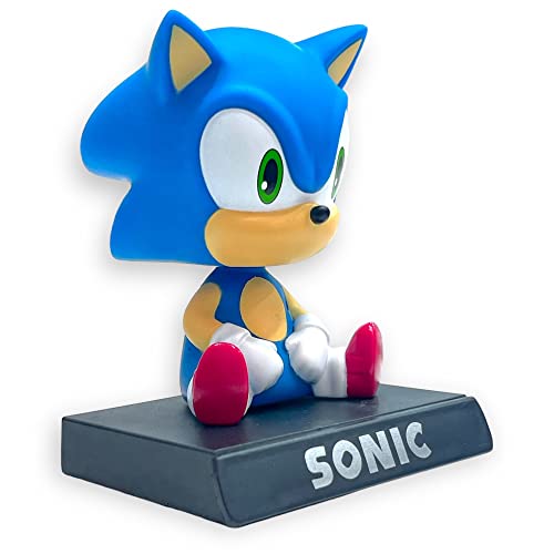Image of AUGEN Super Hero Sonic Action Figure Limited Edition Bobblehead with Mobile Holder for Car Dashboard, Office Desk & Study Table (Pack of 1)