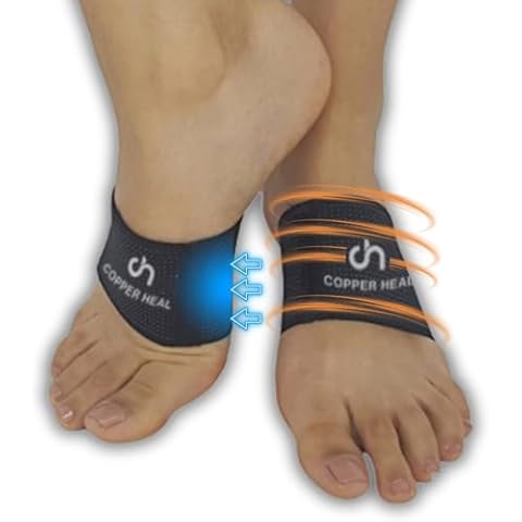 COPPER HEAL Arch Copper Compression Support Brace 2 units BEST Foot Plantar Fasciitis Sleeves Helps Relief Heel Spurs Flat Feet Ankle Achilles Tendon Insoles Shoes Dr Night Splint insert Cover