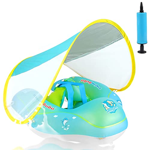 PiliStar Bébé Bouee Piscine Enfant, Bouée pour Bebe, avec auvent Amovible de Bouee Bebe, bouée Gonflable pour Enfants Anneau de Natation, Bouee Bebe Piscine pour 3-72 Mois (L)