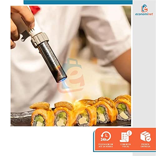 Kit Maçarico Culinário Profissional 4 Refil Gás Ntk