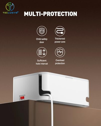Image of T Teclusive 2500W Power Strip Extension Box with 30W Type C USB Ports / 15W Wireless Charging | 5 Sockets with PD QC Fast Charging | Multi Port Power Socket Extension Cord Organizer - USB 30W Max.