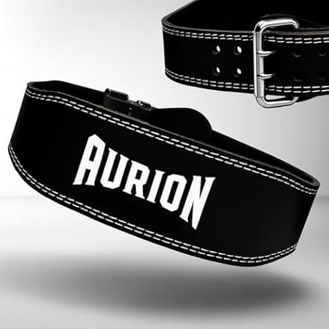 Aurion Gym Belt for Weight Lifting Super Black S/M