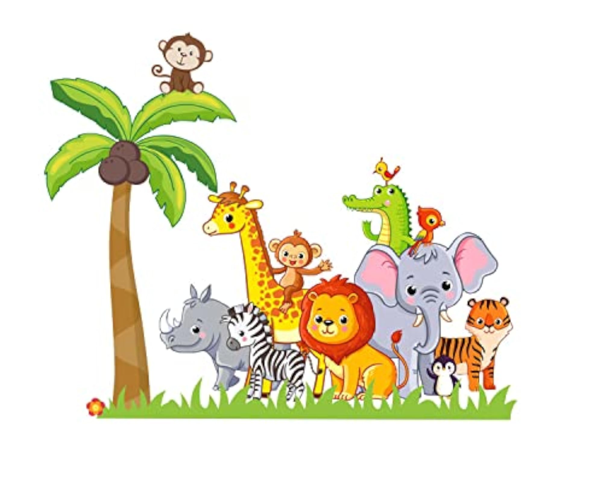 Animals with Tree Wall Sticker & Decal