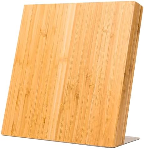 Coninx Magnetic Bamboo Knife Block - Powerful Magnetic Knife Holder - Magnetic Knife Board for Knives, Scissors, Kitchen Cutlery - Knife Holder for Safe, Clean and Tidy Storage of Knives