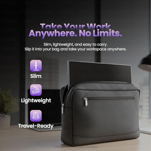 Image of Helett LogicView Neo Single Screen Portable Monitor 15.6 inch|A+ Grade FHD 1080p IPS Display|Vertical & Horizontal Viewing|300 Nits|Ultra Slim 4mm|USB-C & Mini HDMI|Second Screen for Laptop, Mac & Phone