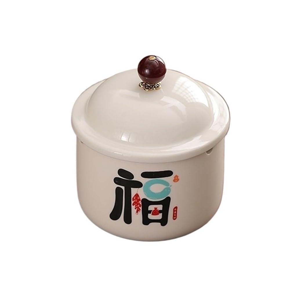 Desk Decor Ashtray with Lid Made of Ceramic for Living Room Office Desktop White Office