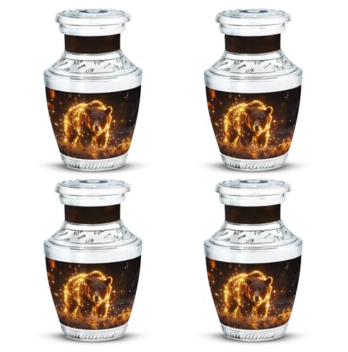 Image of Bear Urn - Cremation Keepsakes for Ashes - Cremation Urns for Adult Ashes Men - Cremains Containers - Cremation Urns for Human Ashes Adult Male (3 inch Pack of 4)