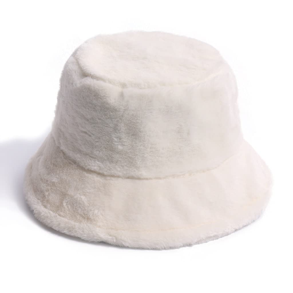 czapka zimowa, Zimowa, wakacyjna, damska, Panama, solidna, gruba, miękka i ciepła czapka wędkarska z futra królika, kapelusz typu bucket dla kobiet