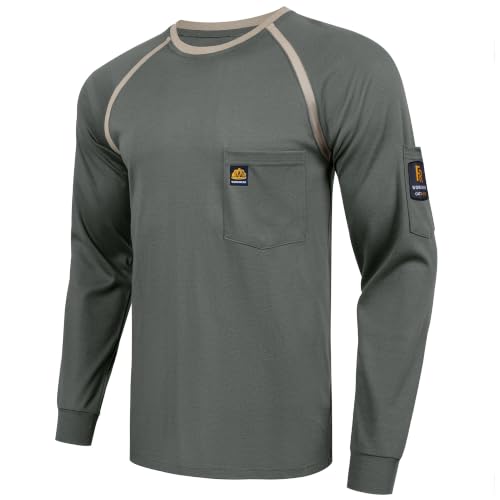 Image of FR Shirts for Men 6.5 oz Flame Resistant Long Sleeve Shirt for Welding CAT2