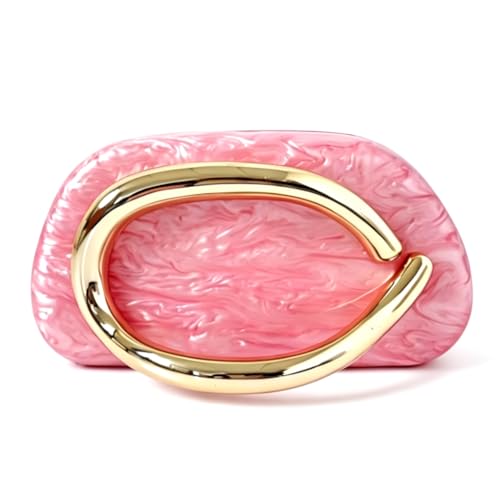 Image of Acrylic Clutch Purse for Women Classic Round Acrylic Evening Handbag Vintage Metal Handlebars Bag for Wedding Party Prom