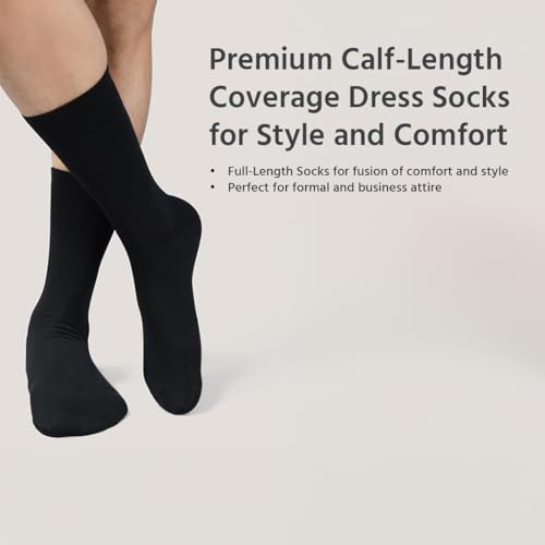 Mens Dress Socks |Pack of 6| Trouser Breathable Business Professional Formal Wear | Everyday Sock | Solid Colors2