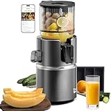 Anybear Cold Press Juicer with 4.9" Large Feed Chute, 350W Masticating Juicer Machines with Dual Slow-Squeezing Technology for Whole Fruits & Veggies with High Yield | BPA-Free Tritan | Juice Recipes