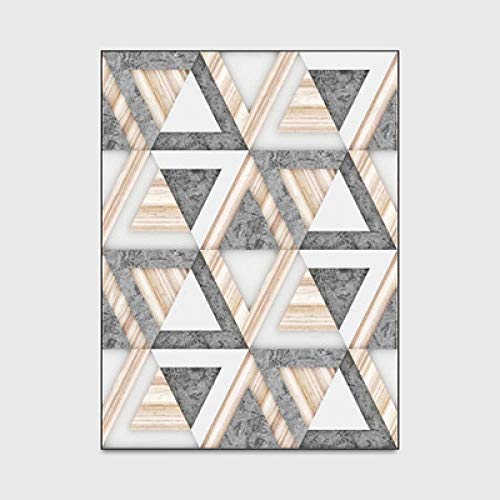 Tapis salon extra large rectangle 140x200 cm à motif triangle marbre - 3