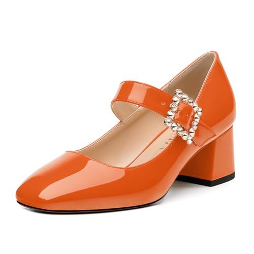 Women's Pumps, Square Toe Rhinestones Buckle Low Heels, Fashion Backstrap Pumps for Wedding Working Party