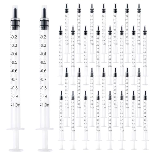 50PCS 1ml 1cc Syringes Without Needles for liquid,Plastic Small Syringes,Oral Syringe for Measuring Liquids,Feeding Pets,Oil or Glue Applicator