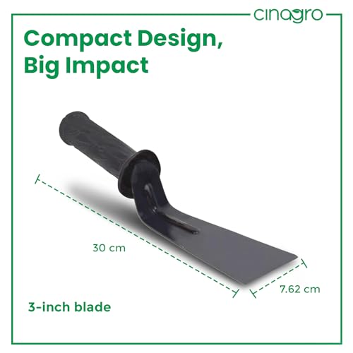 Image of Cinagro Gardening Khurpi 3-inch Metal Blade, Tools for Soil Tilling, Rust-Free Khurpi for Garden, Plant Tool for Digging in Garden, for Indoor Gardens and Small Planters (Black)