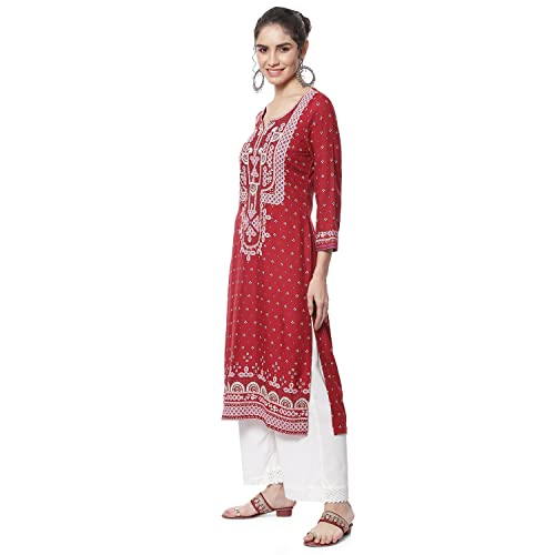 Image of Red Liva Straight Kurta